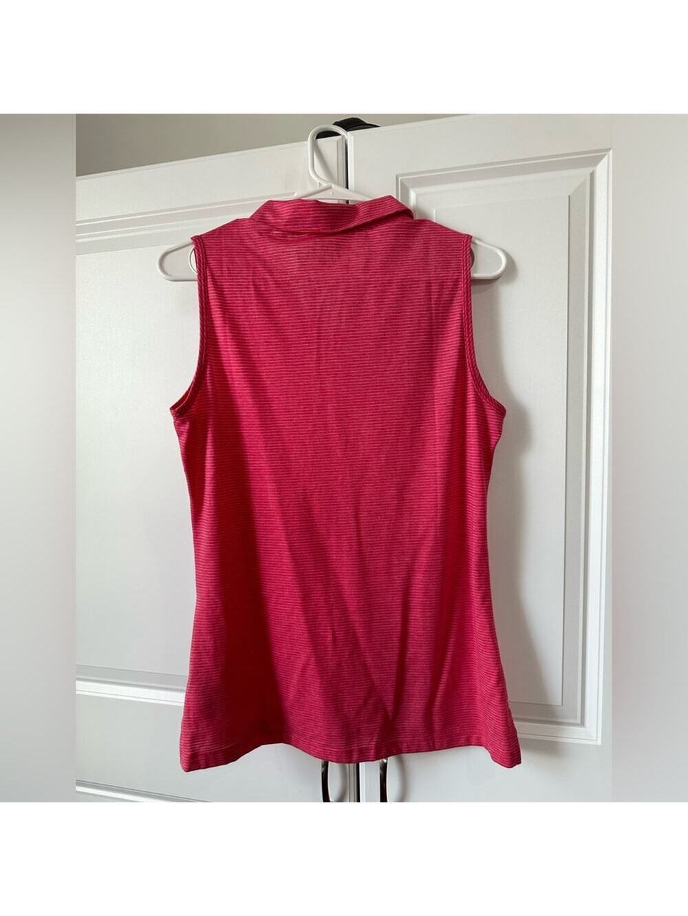 NWT Adidas Ultimate365 Sleeveless Golf Polo M Pink Heather Collared V-Neck $60 - Picture 5 of 8